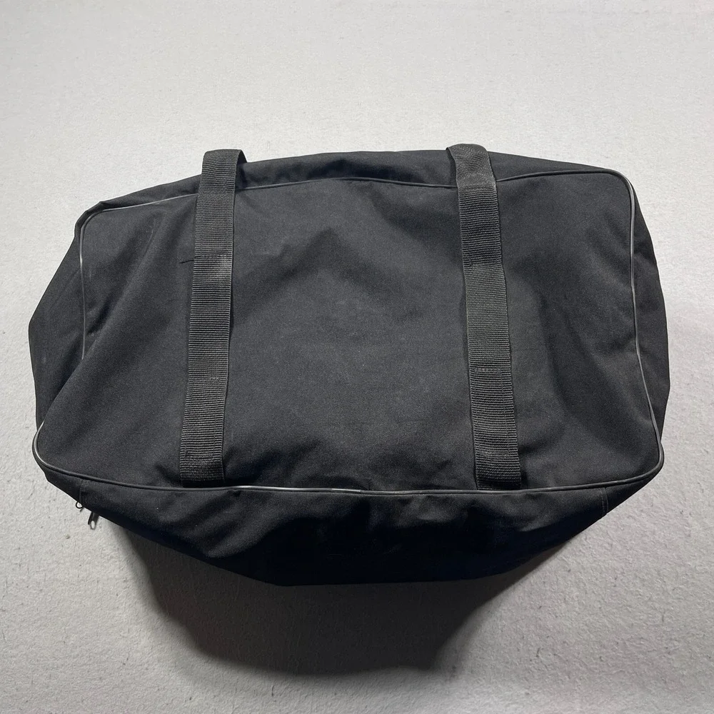 Harley Davidson Black Canvas Duffel Bag Travel‎ Luggage Logo Patch 22 Inch